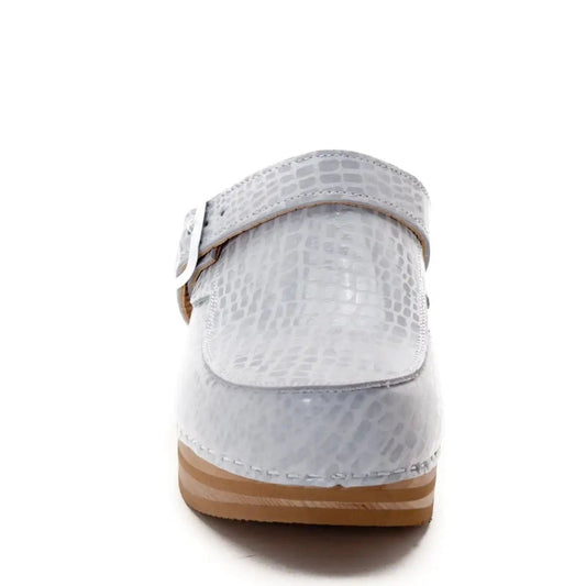 Zoccoli con molla Baldo 5-19 Bianco Pitonato - Zoccoli con molla Baldo